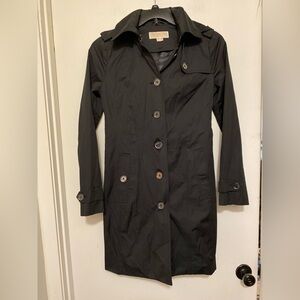 Women's Black Trench Style Raincoat